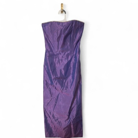 Jessica McClintock Gunne Sax Millennium 2000 Purple Strapless Gown Dress Sz 3 - Picture 3 of 8